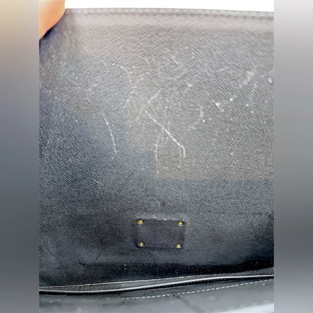 Vintage Louis Vuitton Black Epi Leather Briefcase w/ Key